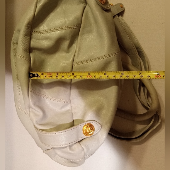 Rough Roses Handbag Dove Gray Satchel/Crossbody w/ Gold tone Hardware - Picture 7 of 16